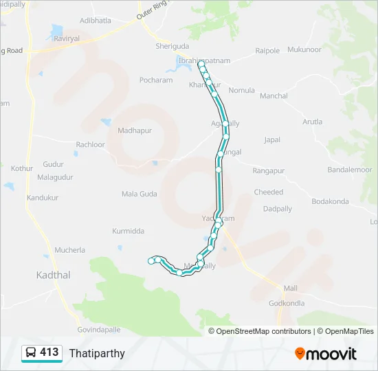 413 Bus Line Map