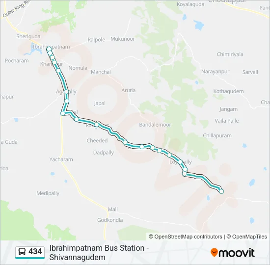 434 Bus Line Map