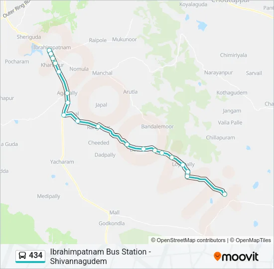 434 Bus Line Map