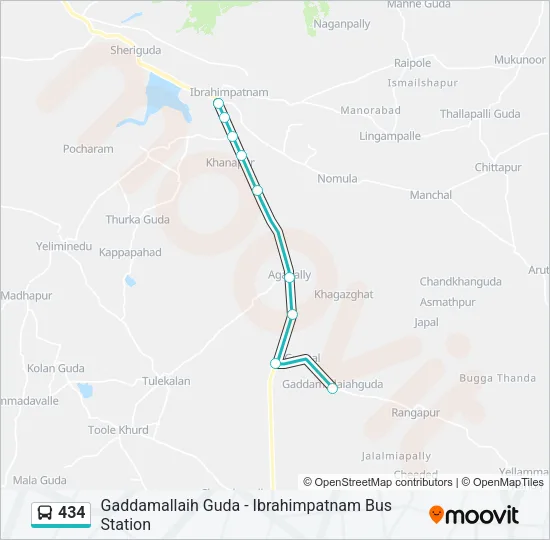 434 Bus Line Map