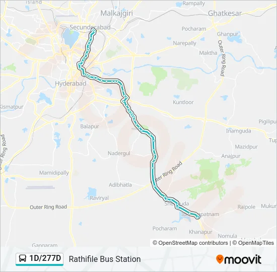 1D/277D Bus Line Map