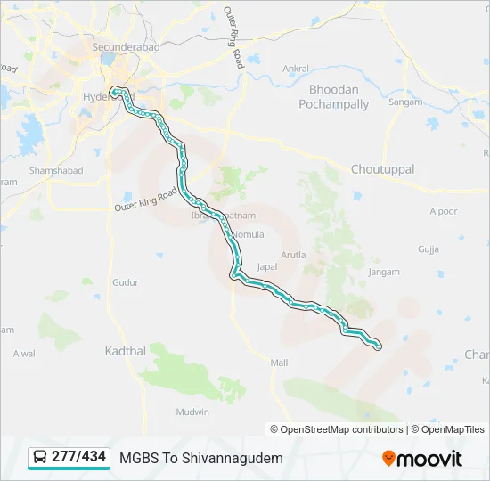 277/434 Bus Line Map