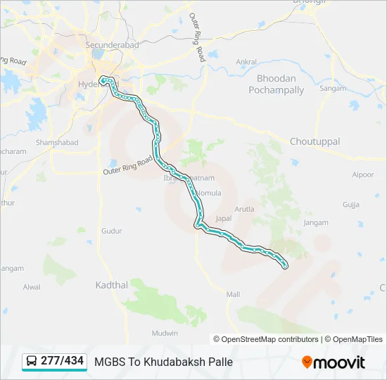 277/434 Bus Line Map