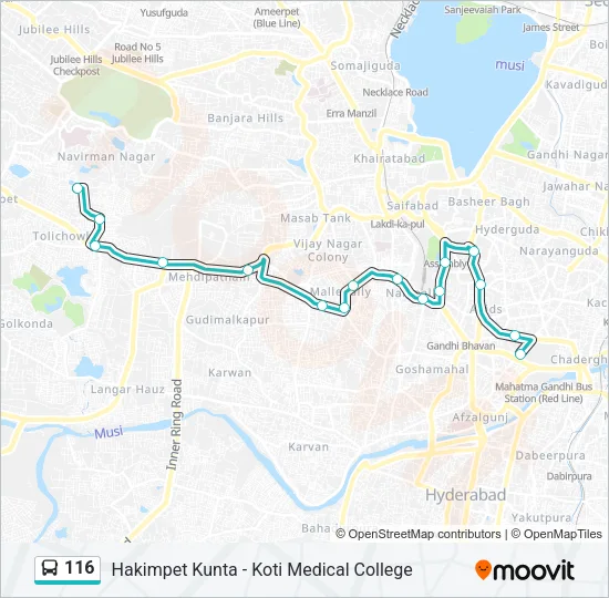 116 Bus Line Map