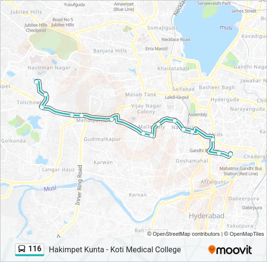 116 Bus Line Map