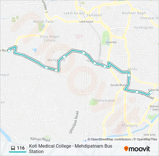 116 Bus Line Map