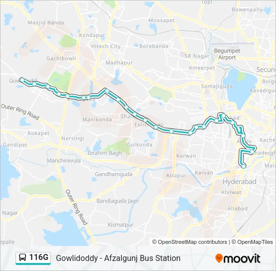 116G Bus Line Map