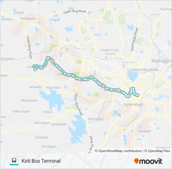 116/220K Bus Line Map