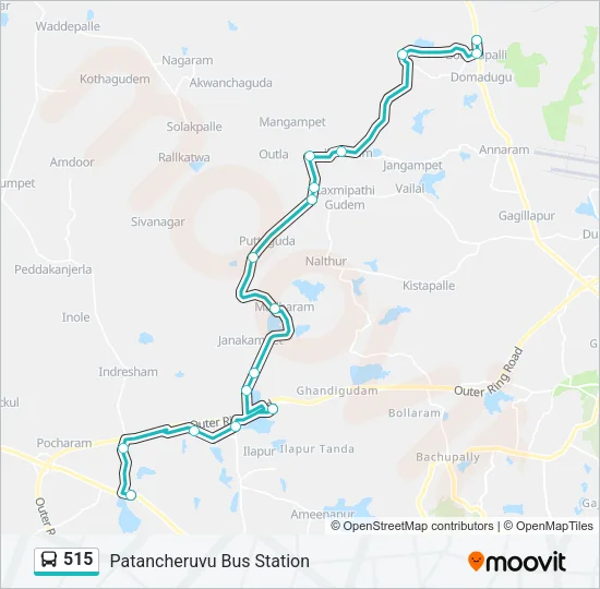 515 Bus Line Map
