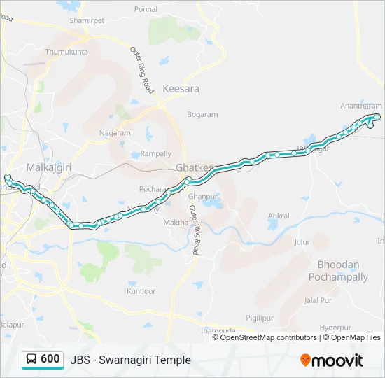 600 Bus Line Map