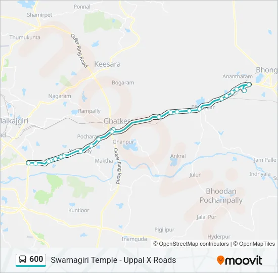 600 Bus Line Map