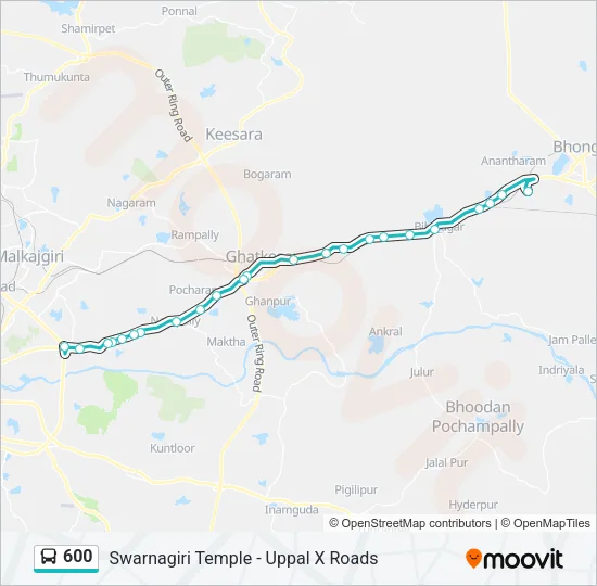 600 Bus Line Map