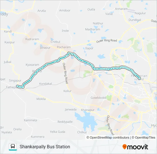 219S/502 Bus Line Map