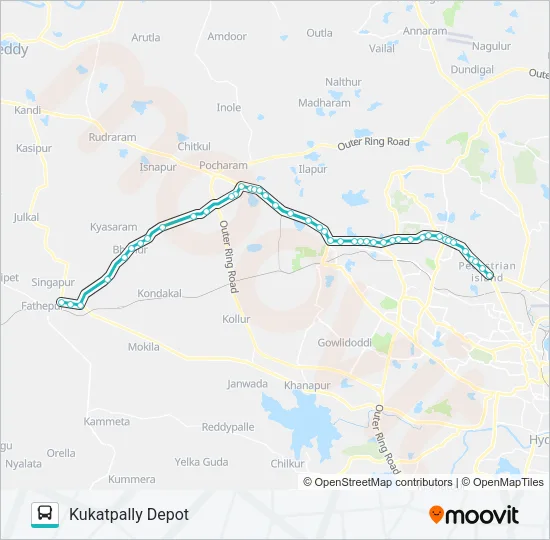 219S/502 Bus Line Map