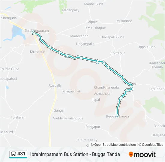 431 Bus Line Map