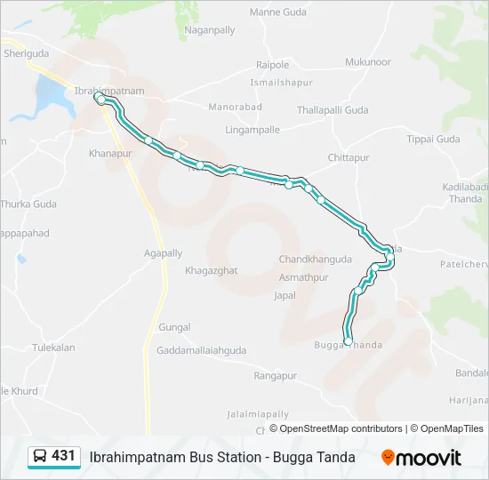 431 Bus Line Map