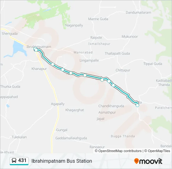 431 Bus Line Map