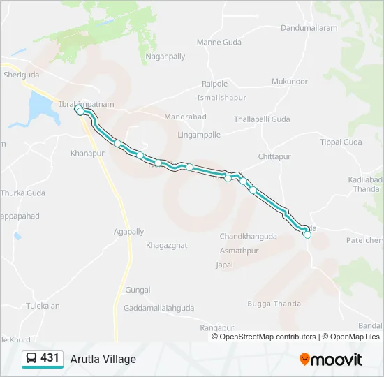 431 Bus Line Map