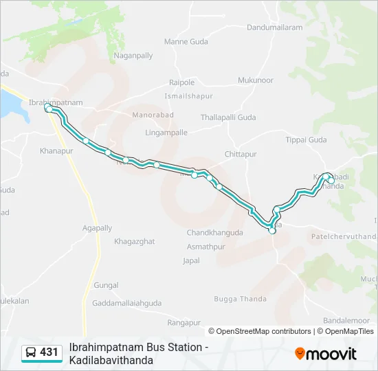 431 Bus Line Map