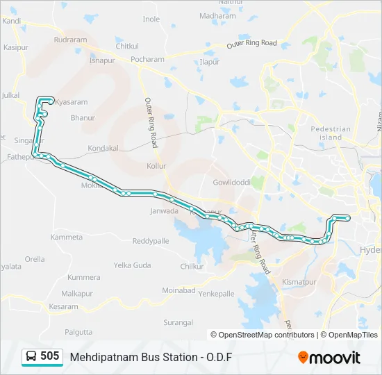 505 Bus Line Map