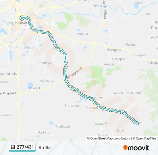 277/431 Bus Line Map