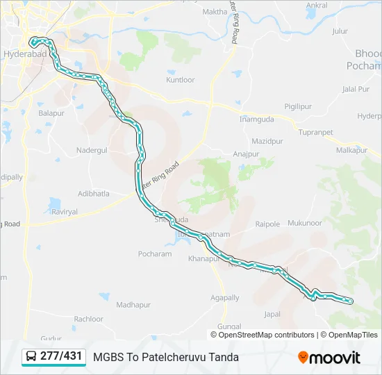 277/431 Bus Line Map