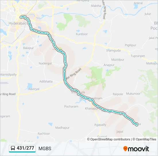431/277 Bus Line Map