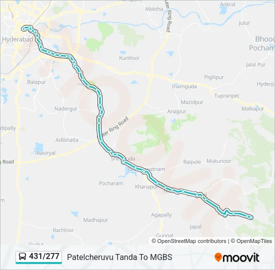 431/277 Bus Line Map