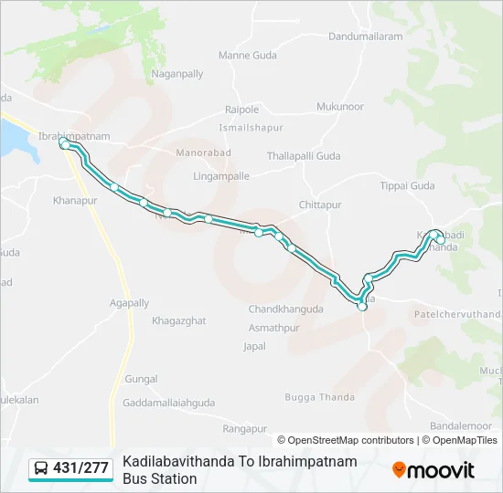 431/277 Bus Line Map