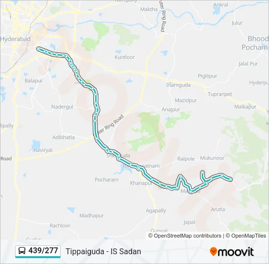 439/277 Bus Line Map