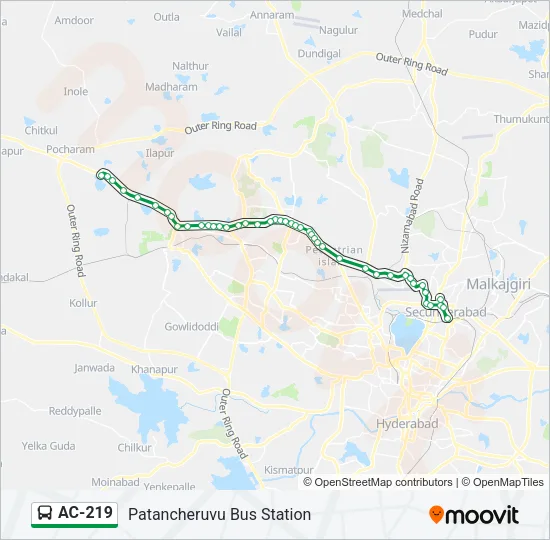 AC-219 Bus Line Map