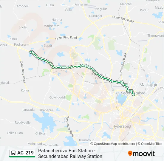 AC-219 Bus Line Map