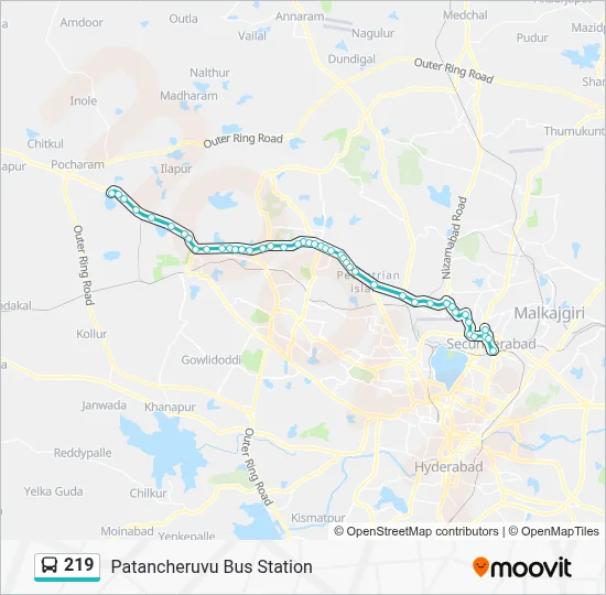 219 Route: Schedules, Stops & Maps - Patancheruvu Bus Station (Updated)