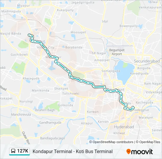 127K Bus Line Map