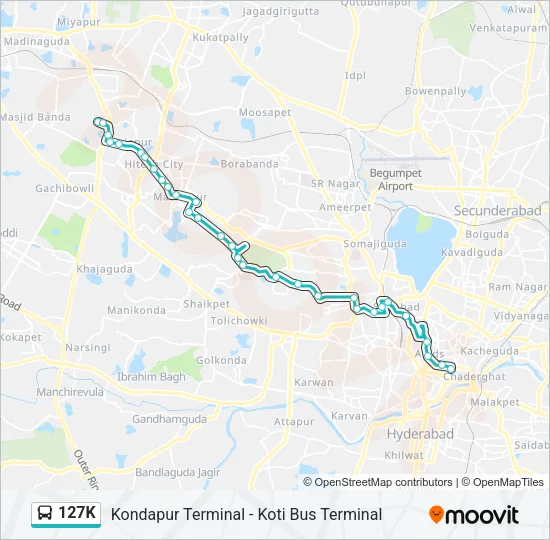 127K Bus Line Map