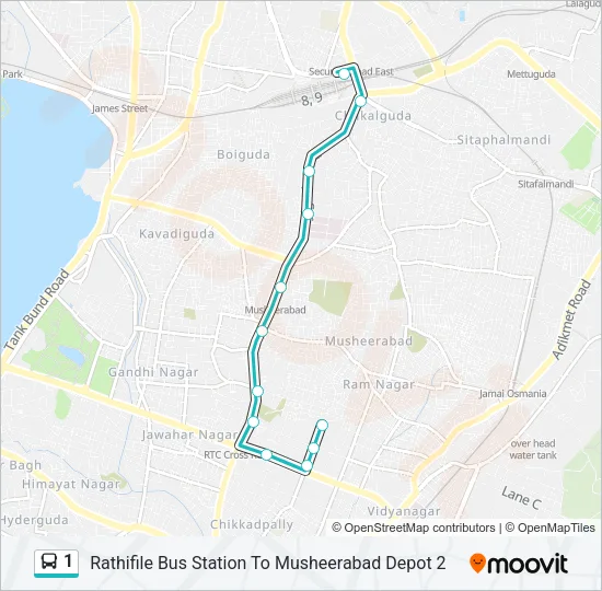 1 Bus Line Map