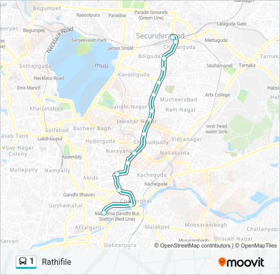 1 Bus Line Map