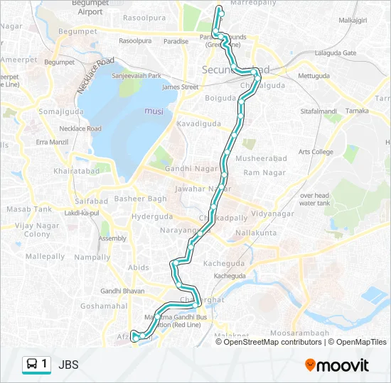 1 Bus Line Map
