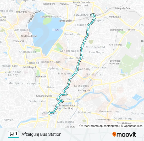 1 Bus Line Map