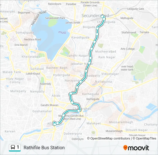 1 Bus Line Map