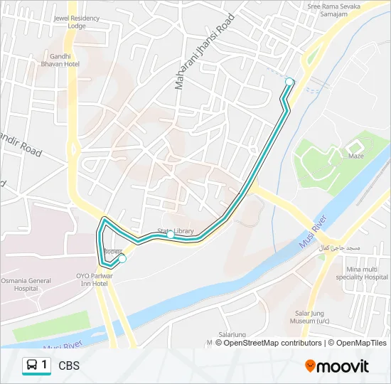 1 Bus Line Map