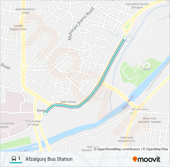 1 Bus Line Map