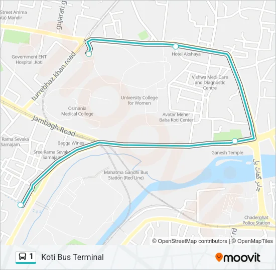1 Bus Line Map