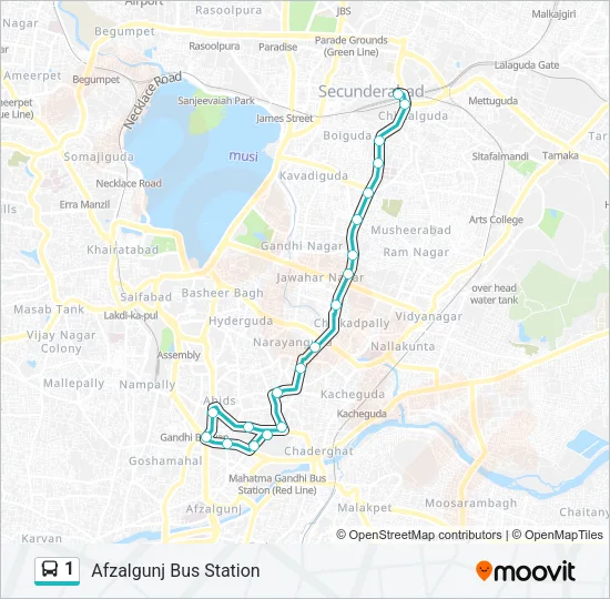 1 Bus Line Map