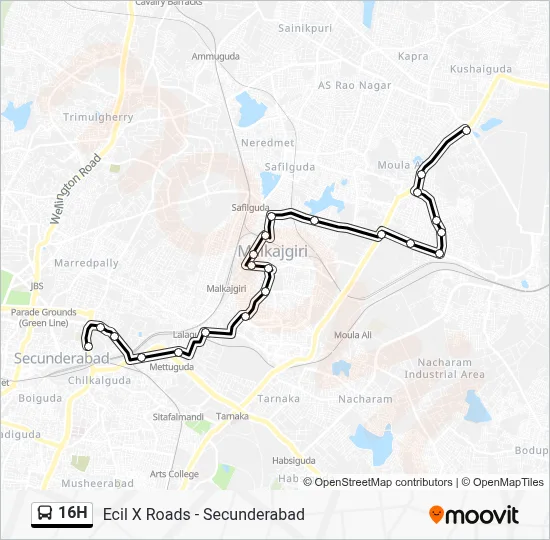 16H Route: Schedules, Stops & Maps - Secunderabad (Updated)