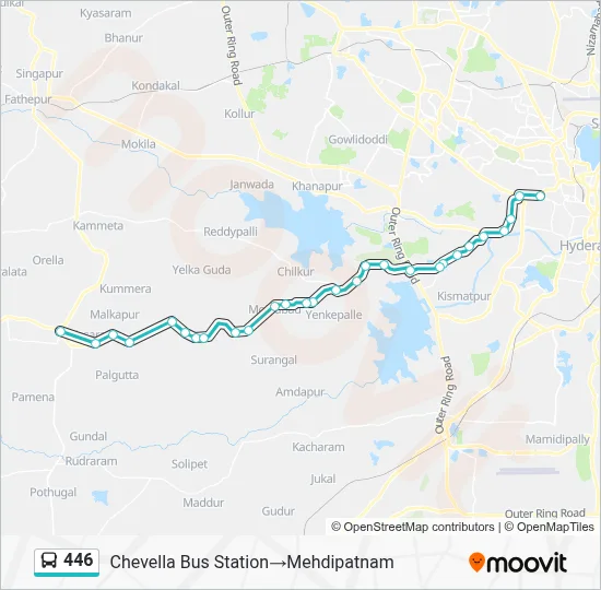 446 Route: Schedules, Stops & Maps - Chevella Bus Station‎→Mehdipatnam ...