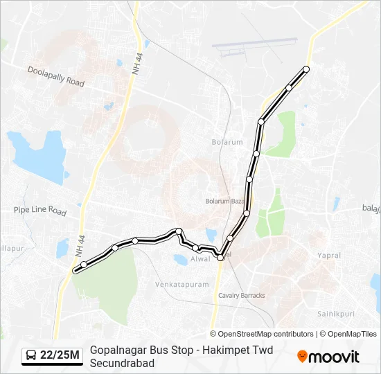 2225M Route: Schedules, Stops & Maps - Suchitra X Road (Updated)