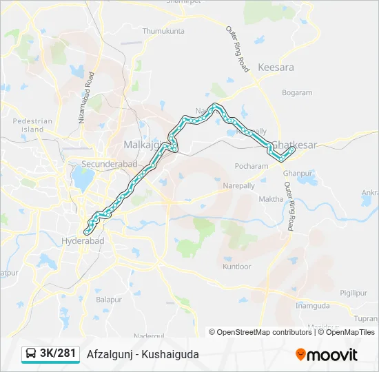 3K281 Route: Schedules, Stops & Maps - Afzalgunj (Updated)