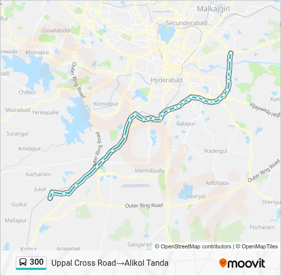 300 Route: Schedules, Stops & Maps - Uppal Cross Road‎→Alikol Tanda ...