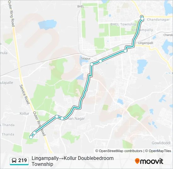 219 Route: Schedules, Stops & Maps - Lingampally‎→Kollur Doublebedroom ...